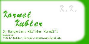 kornel kubler business card